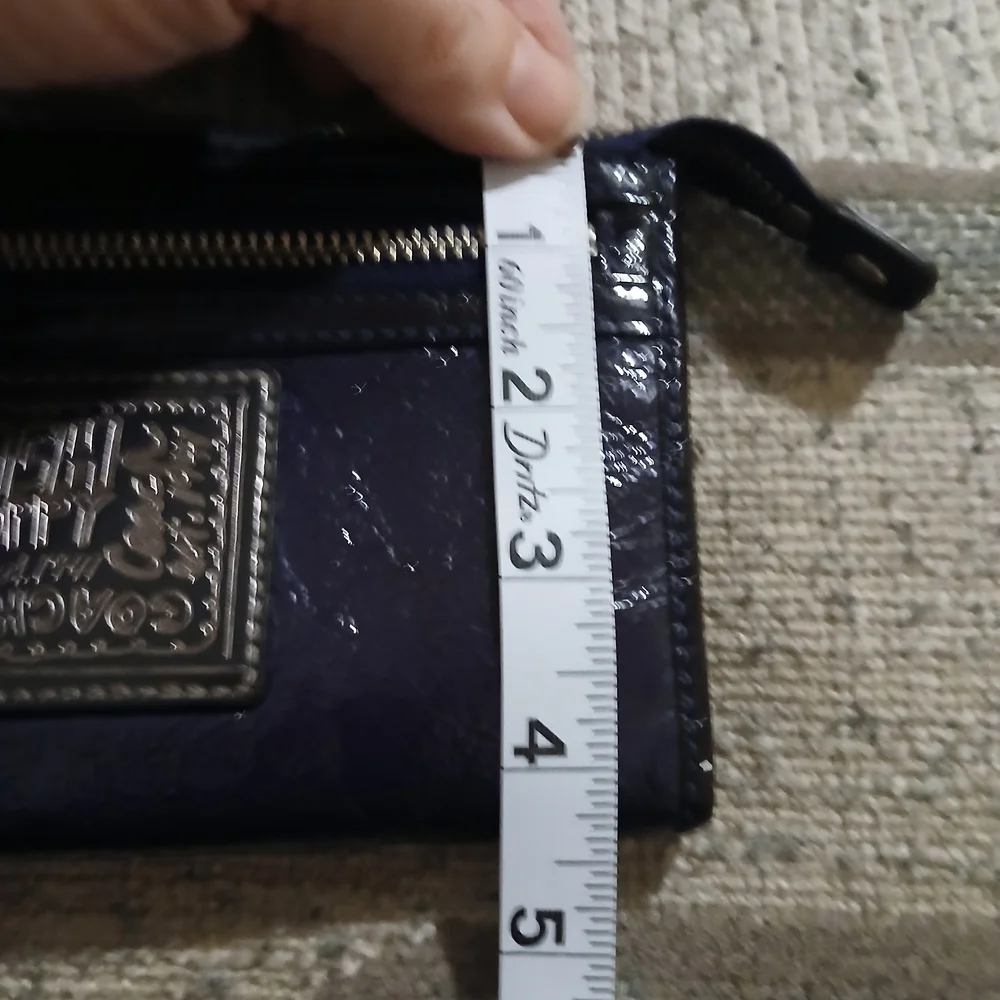 Coach Bundle- Vintage Rare Blue Poppy Clutch, Bag Tag & Envelope - Picture 11 of 13